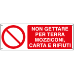 E18069KS - Etichetta adesiva non gettare mozziconi per terra EN ISO 7010