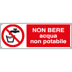 E1806KS - Etichetta adesiva non bere acqua non potabile EN ISO 7010