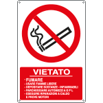 E18083X - Cartello divieto fumare etc. per dep.GPL EN ISO 7010