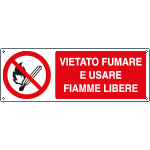 E1822H - Cartello vietato fumare e/o usare fiamme libere EN ISO 7010