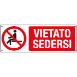E18345K - cartello vietato sedersi EN ISO 7010