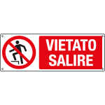 E18346KS - Etichetta divieto vietato salire EN ISO 7010