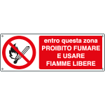 E1892KS - Etichetta vietato fumare usare fiamme EN ISO 7010