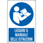 E190201X - cartello leggere il manuale delle istruzioni