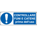 E1924KS - Etichetta adesiva controllare funi e catene EN ISO 7010