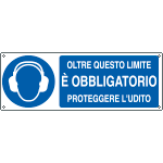 E1944K - Cartello obbligo protezioni eggere udito oltre limite EN ISO 7010