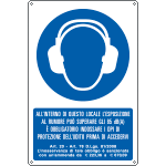 E1948X - Cartello obbligo proteggere l'udito nel locale EN ISO 7010