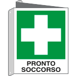 E20101BIX - Cartello bifacciale emergenza pronto soccorso EN ISO 7010