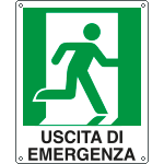E20106W - Cartello uscita di emergenza destra simbolo+testo EN ISO 7010
