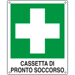 E20114W - Cartello emergenza cassetta pronto soccorso simbolo+testo EN ISO 7010