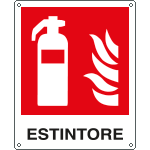 E20118W - Cartello antincendio estintore simbolo+testo EN ISO 7010