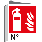 E20121BIW - cartello bifacciale estintore N. EN ISO 7010