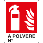 E20124WS - Etichetta adesiva estintore a polvere N. EN ISO 7010