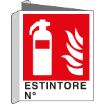 E20150BIW - cartello bifacciale estintore N. EN ISO 7010