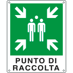 E20153W - Cartello emergenza punto di raccolta  simbolo+testo EN ISO 7010