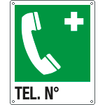 E20162K - Cartello telefono di emergenza TELEFONO N.  EN ISO 7010