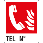 E20163WS - Etichetta antincendio telefono n. simbolo+testo EN ISO 7010