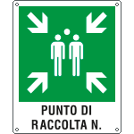 E20171Y - Cartello emergenza punto di raccoilta simbolo+testo EN ISO 7010