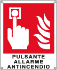 E20174W - Cartello antincendio pulsante allarme antinc.simbolo+testo EN ISO 7010
