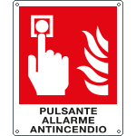 E20174X - Cartello antincendio pulsante allarme antinc.simbolo+testo EN ISO 7010