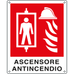 E20184K - cartello ascensore antincendio