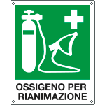 E20198X - Cartello emergenza ossigeno per rianimazione EN ISO 700 E028