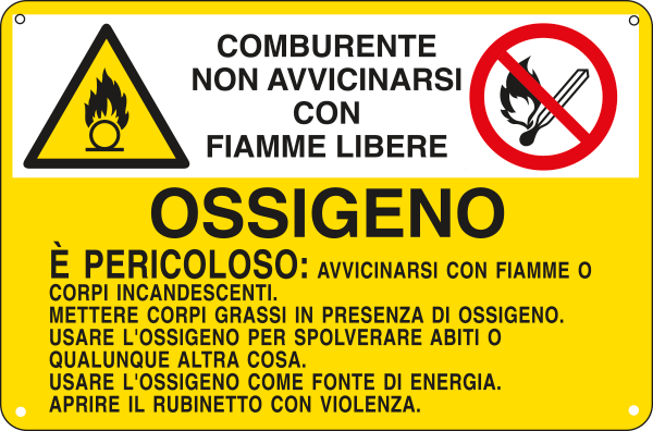 E2765 - Cartello sostanze pericolose OSSIGENO EN ISO 7010