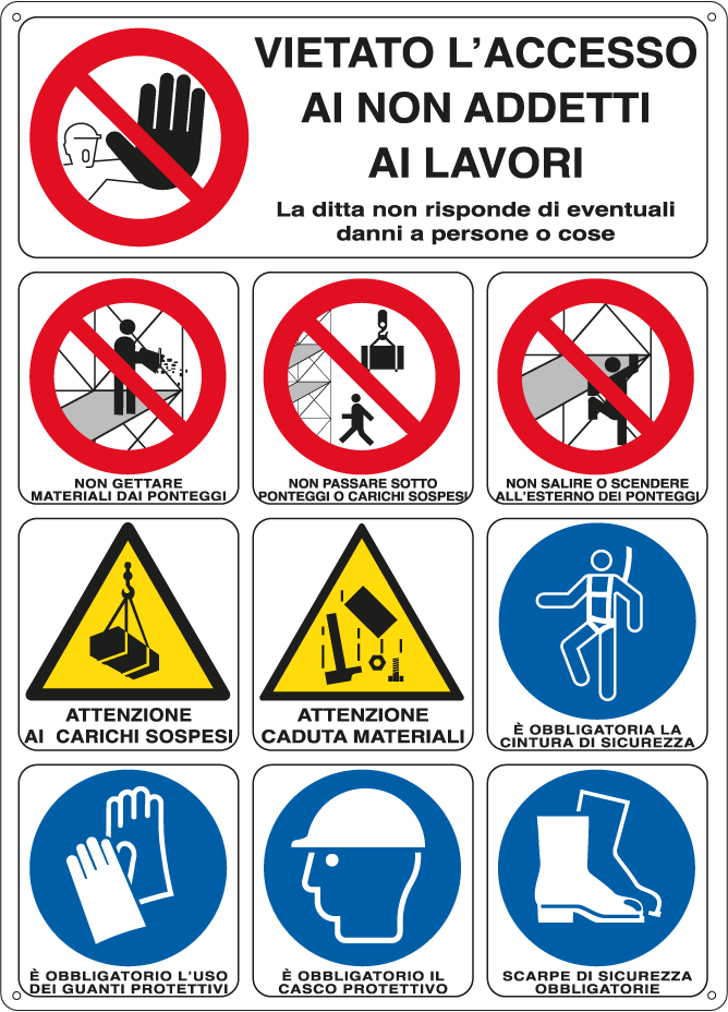 E28002 - Cartello Vietato l'accesso ai non addetti ai lavori EN ISO 7010
