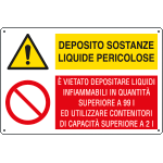 E3542 - Cartello multisimbolo ATTENZIONE DEPOSITO SOSTANZE PER... EN ISO 7010