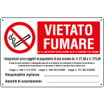 E3554S - Etichetta autoadesiva vietato fumare L.311 30/12/04+euro EN ISO 7010
