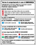 E3782 - Cartello NORME COMPORTAMENTO EMERGENZA NEGLI OSPEDALI EN ISO 7010