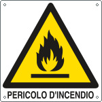 E400203KS - Etichetta autoadesiva pericolo Incendio EN ISO 7010