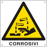 E400501X - Cartello pericolo corrosivi EN ISO 7010