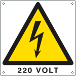 E400701W - Cartello pericolo 220 Volt EN ISO 7010