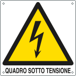 E400728KS - Etichetta pvc autoadesivo pericolo quadro sotto EN ISO 7010
