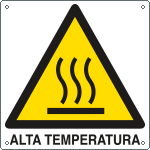 E403901KS - Etichetta pvc autoadesivo pericolo alta temperatura EN ISO 7010