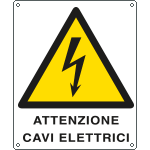 E410701W - Cartello pericolo attenzione cavi elettrici EN ISO 7010