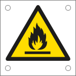 E49602N - Cartello alluminio pericolo materiale infiammabile EN ISO 7010