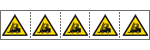 E49609MS - foglio n.5 etichette adesive 60x60 Pericolo carrelli...EN ISO7010