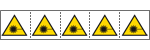 E49610MS - foglio n.5 etichette adesive 60x60 Pericolo laser......EN ISO7010