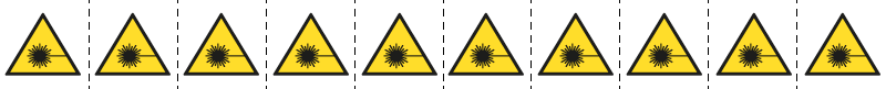E49610NS - foglio n.10 etichette adesive 30x30 Pericolo laser........EN ISO 7010