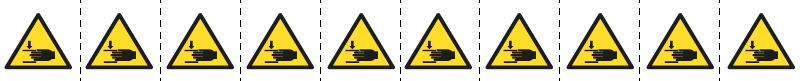 E49616NS - foglio n.10 etichette adesive 30x30 Pericolo schiacciam...EN ISO 7010