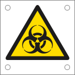 E49631M - Cartello alluminio pericolo rischio biologico EN ISO 7010