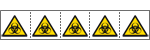 E49631MS - foglio n.5 etichette adesive 60x60 Pericolo biologico.....EN ISO 7010