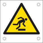 E49637N - Cartello alluminio pericolo inciampo EN ISO 7010