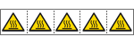 E49639MS - foglio n.5 etichette adesive 60x60 Pericolo superfici.....EN ISO 7010