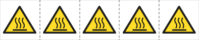 E49639MS - foglio n.5 etichette adesive 60x60 Pericolo superfici.....EN ISO 7010