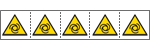 E49642MS - foglio n.5 etichette adesive 60x60 Pericolo avv.autom.....EN ISO 7010