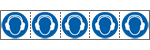 E49856MS - foglio n.5 etichette adesive 60x60 Obbligo proteggere udito EN ISO7010