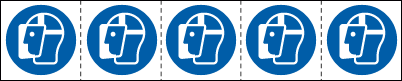 E49858MS - foglio n.5 etichette adesive 60x60 Obbligo schermo prot...EN ISO 7010